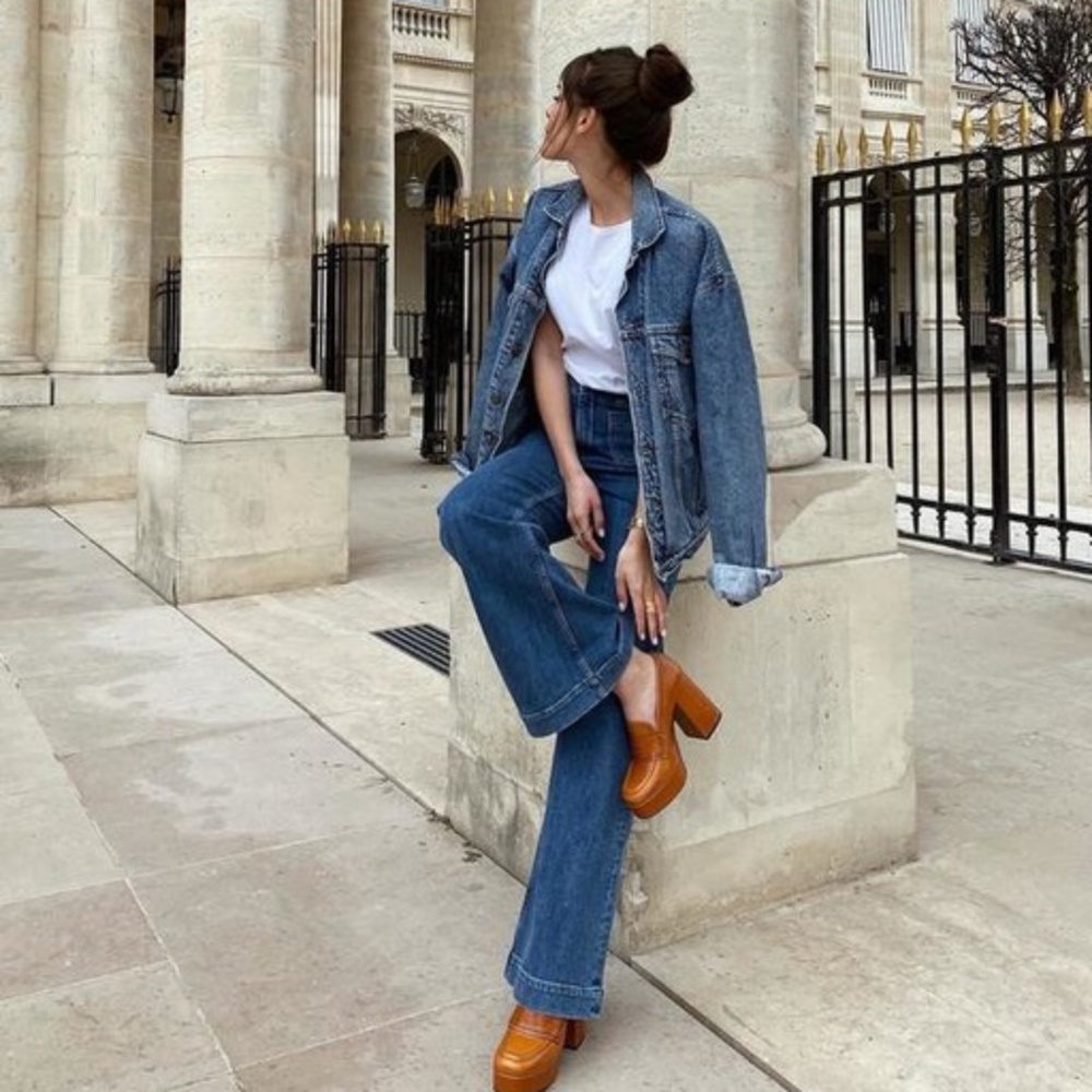 & Other Stories Blue Denim Wide-Leg Jeans
